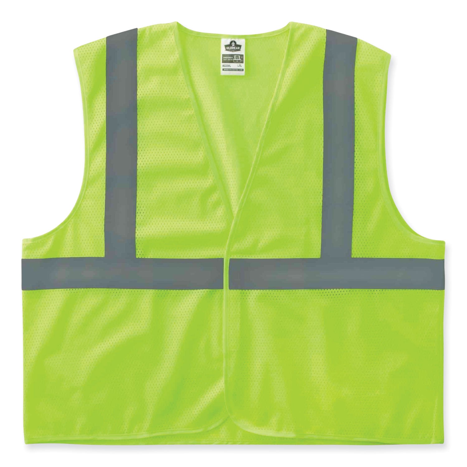 ergodyne® GloWear 8205HL Class 2 Super Economy Mesh Vest, Polyester, Lime, X-Small