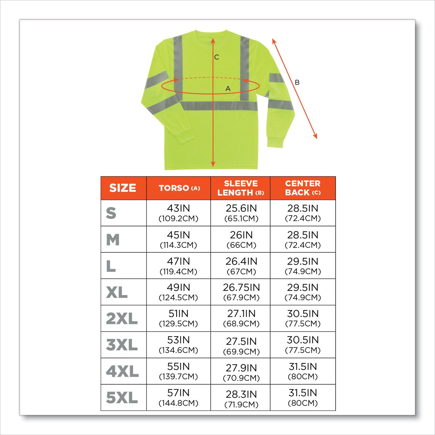 ergodyne® GloWear 8391 Class 3 Hi-Vis Long Sleeve Shirt, Polyester, Lime, X-Large