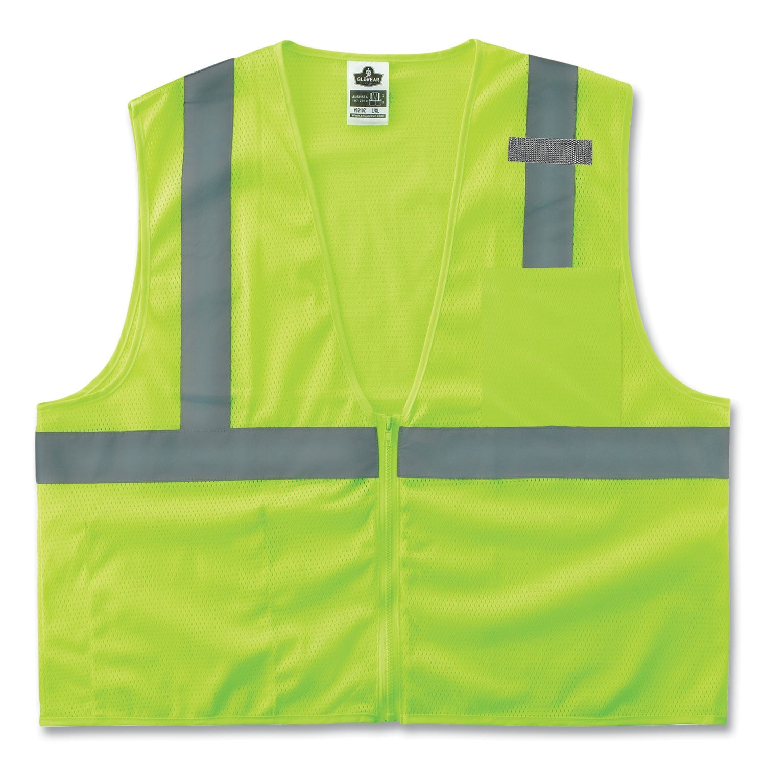 ergodyne® GloWear 8210Z Class 2 Economy Mesh Vest, Polyester, Lime, X-Small