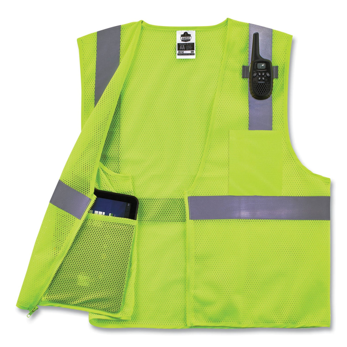 ergodyne® GloWear 8210Z Class 2 Economy Mesh Vest, Polyester, Lime, X-Small