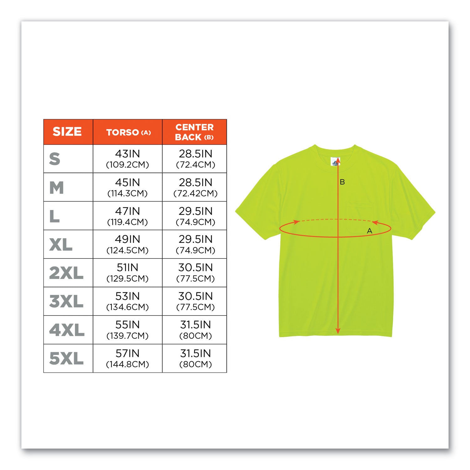 ergodyne® GloWear 8089 Non-Certified Hi-Vis T-Shirt, Polyester, 5X-Large, Lime