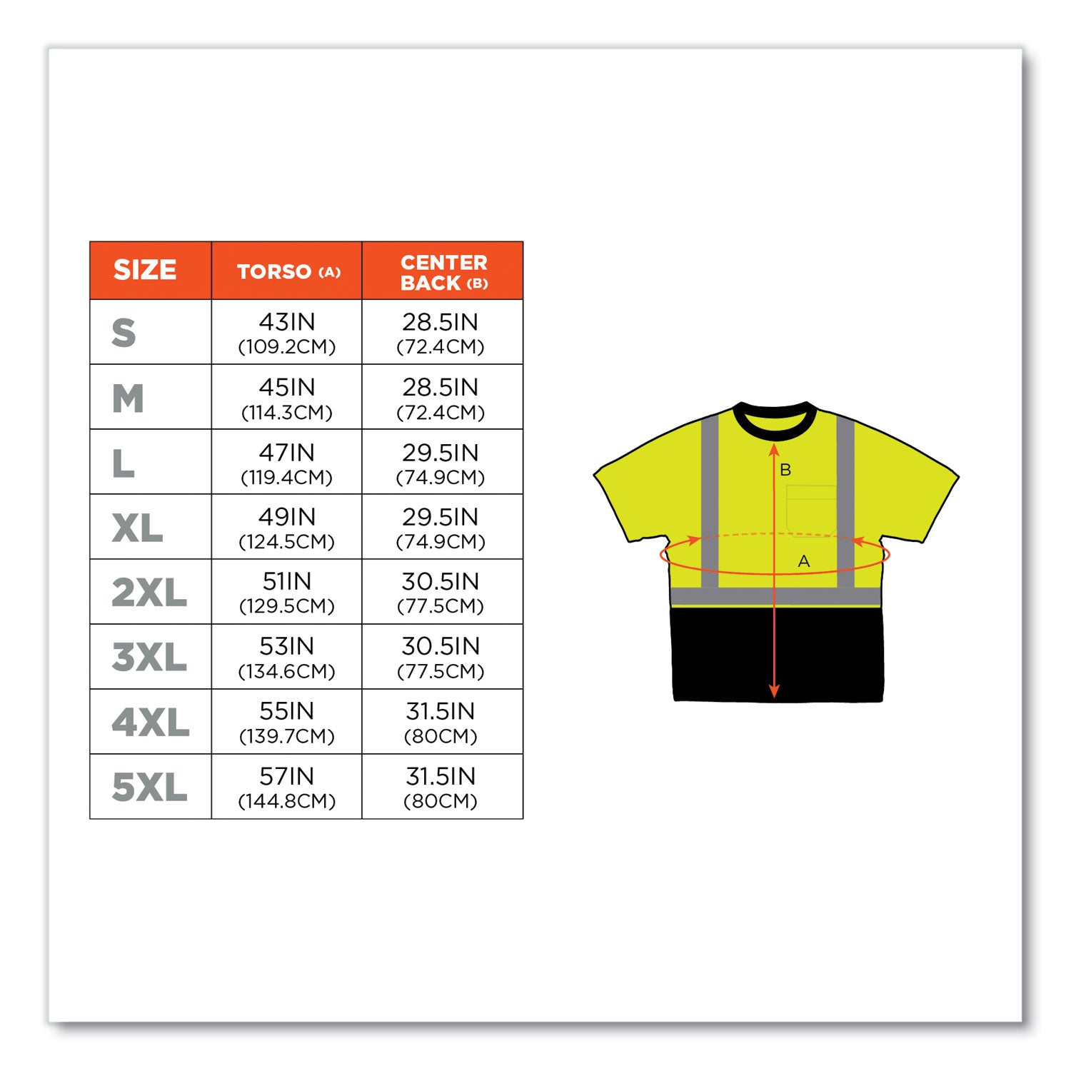 ergodyne® GloWear 8289BK Class 2 Hi-Vis T-Shirt with Black Bottom, 5X-Large, Lime