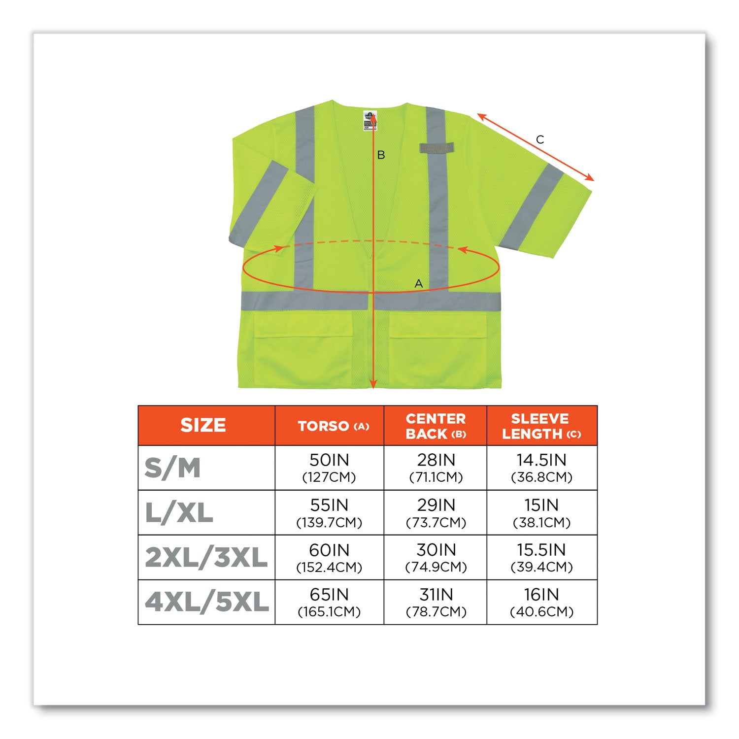 ergodyne® GloWear 8320Z Class 3 Standard Zipper Vest, Polyester, Largel/X-Large, Lime
