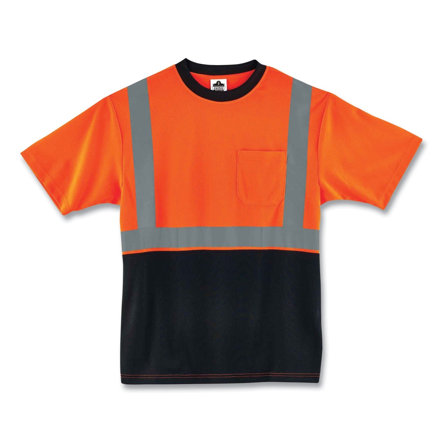 ergodyne® GloWear 8289BK Class 2 Hi-Vis T-Shirt with Black Bottom, Small, Orange