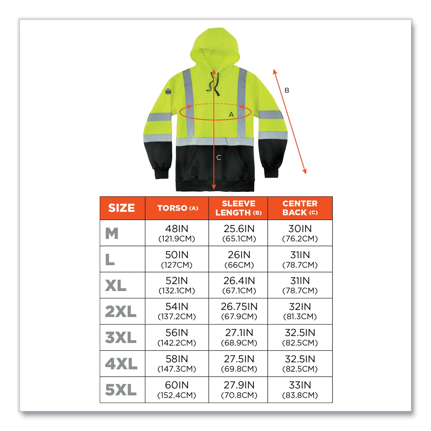 ergodyne® GloWear 8373 Hi-Vis Class 3 Hooded Sweatshirt with Black Bottom, Polar Fleece, Lime, 2X-Large