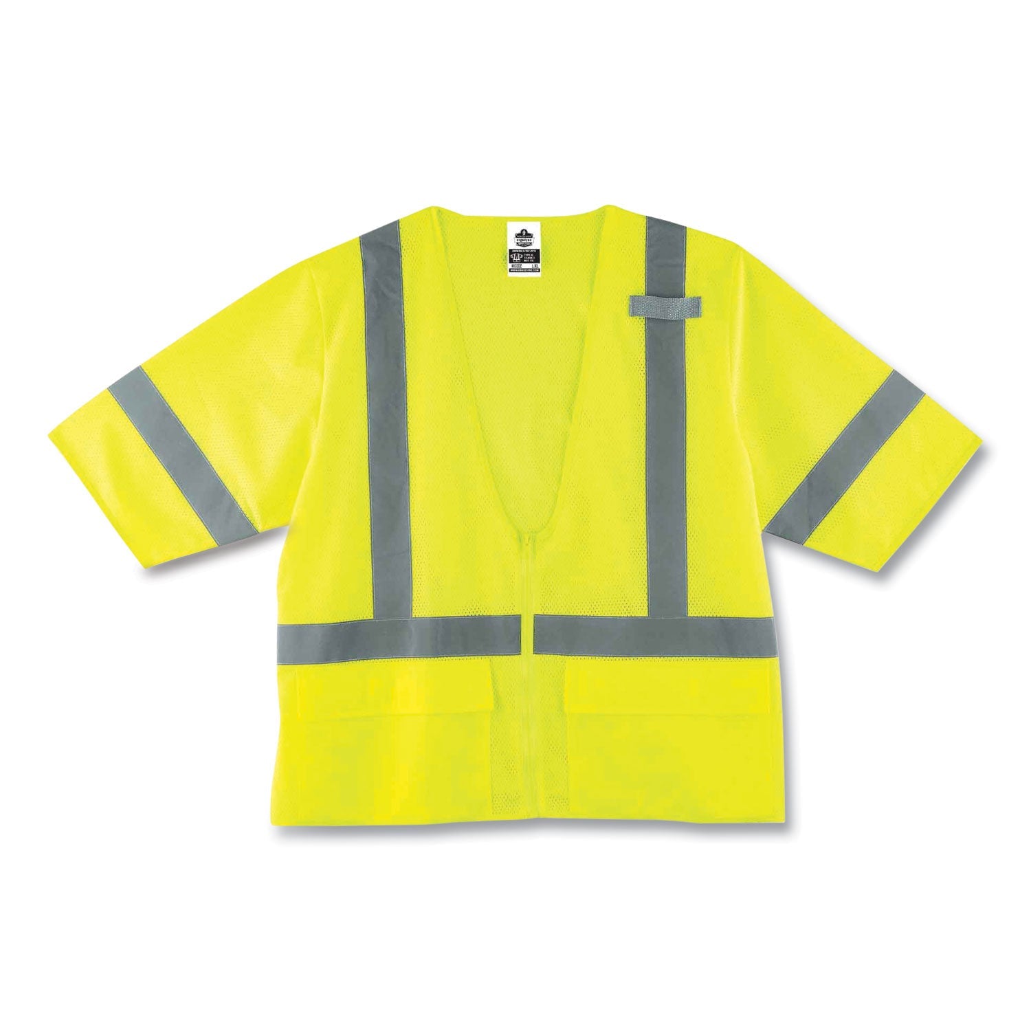 ergodyne® GloWear 8320Z Class 3 Standard Zipper Vest, Polyester, 4X-Large/5X-Large, Lime