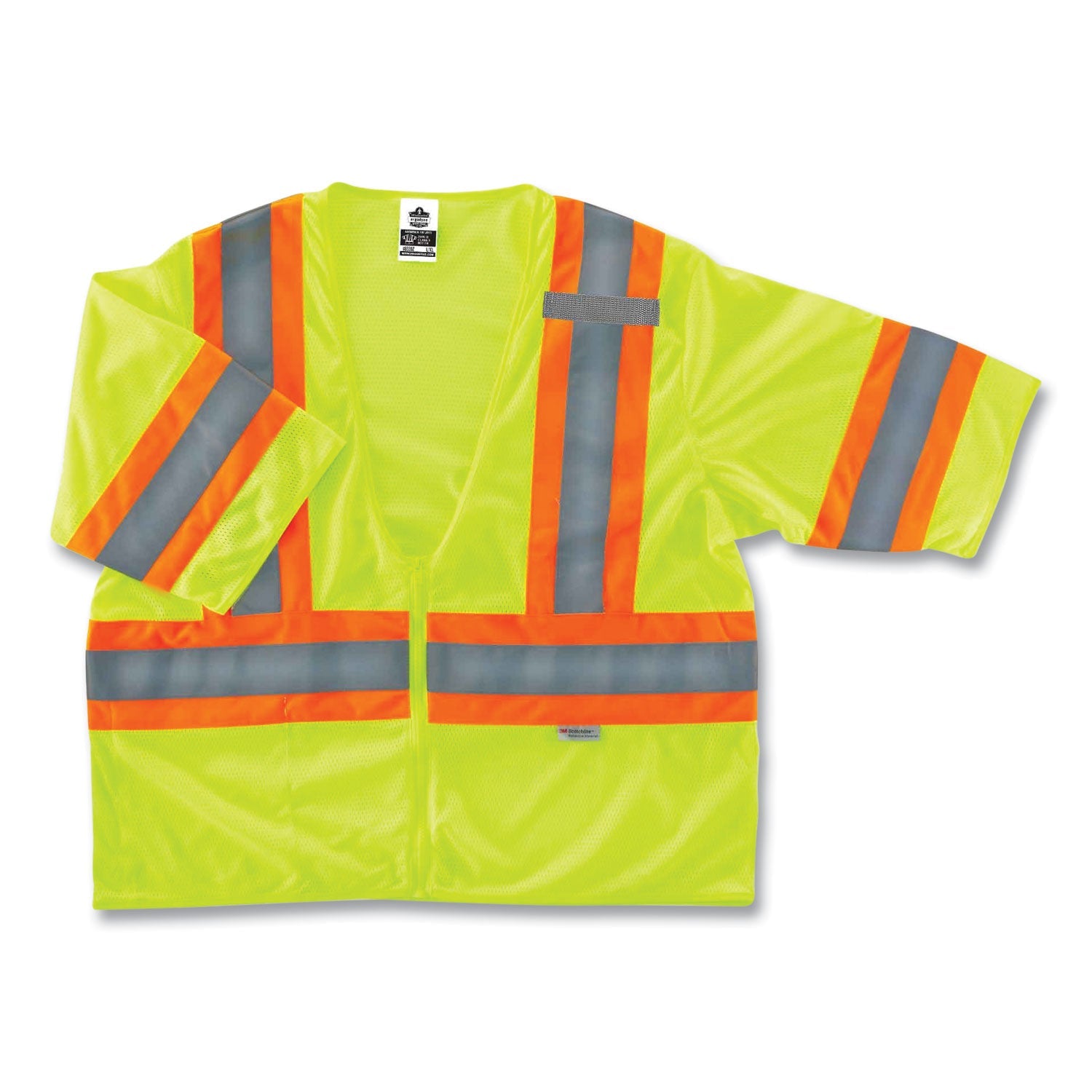 ergodyne® GloWear 8330Z Class 3 Two-Tone Zipper Vest, Polyester, Small/Medium, Lime