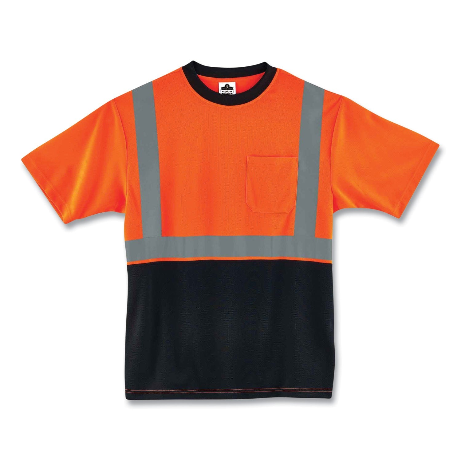 ergodyne® GloWear 8289BK Class 2 Hi-Vis T-Shirt with Black Bottom, 4X-Large, Orange
