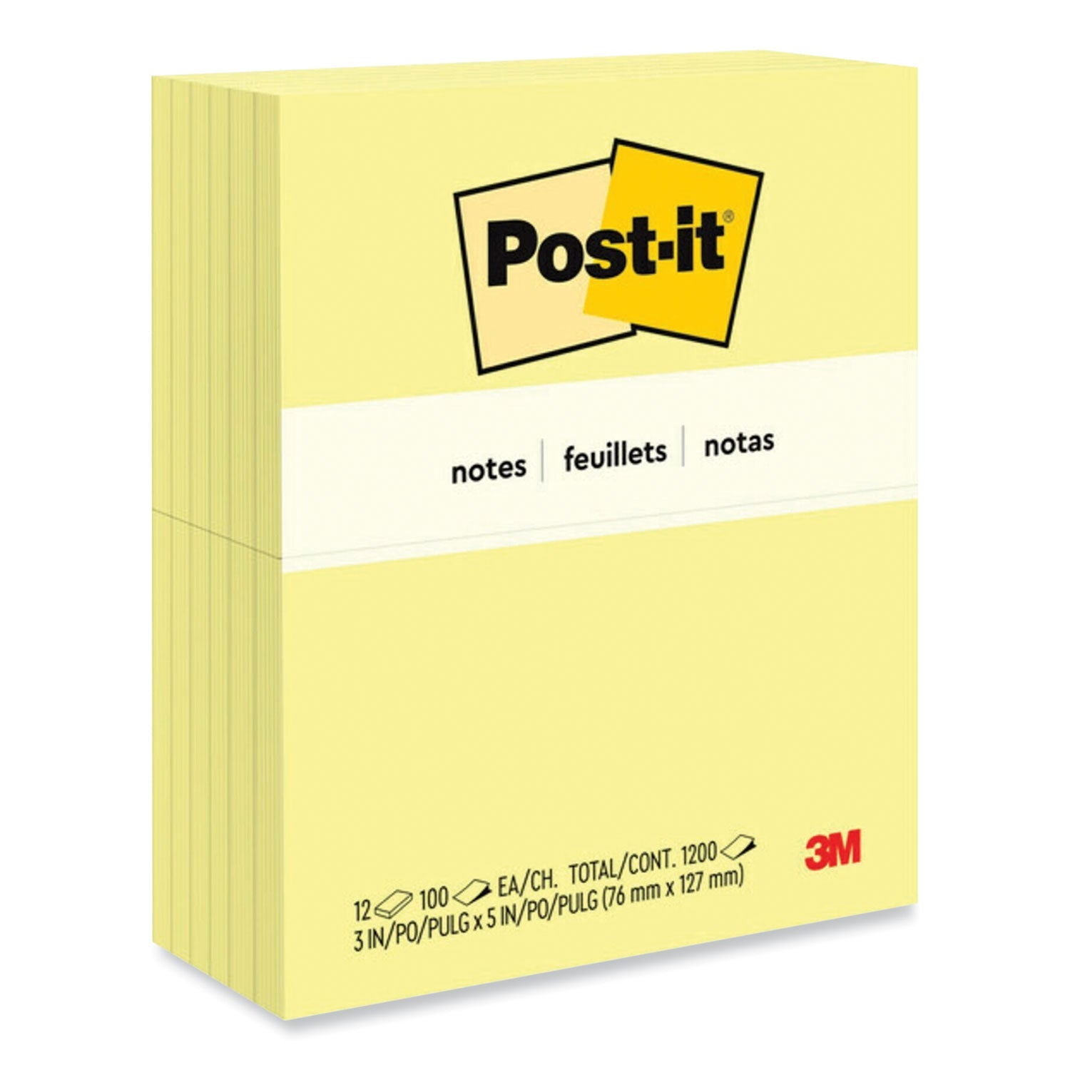 Post-it® Notes 3x5 | Canary Yellow, 12-Pads