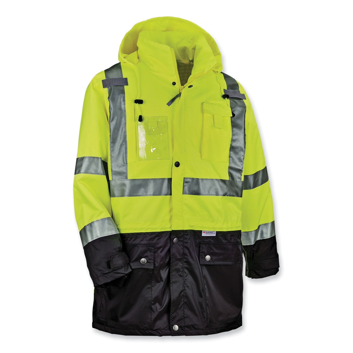 ergodyne® GloWear 8386 Class 3 Hi-Vis Outer Shell Jacket, Polyester, Small, Lime