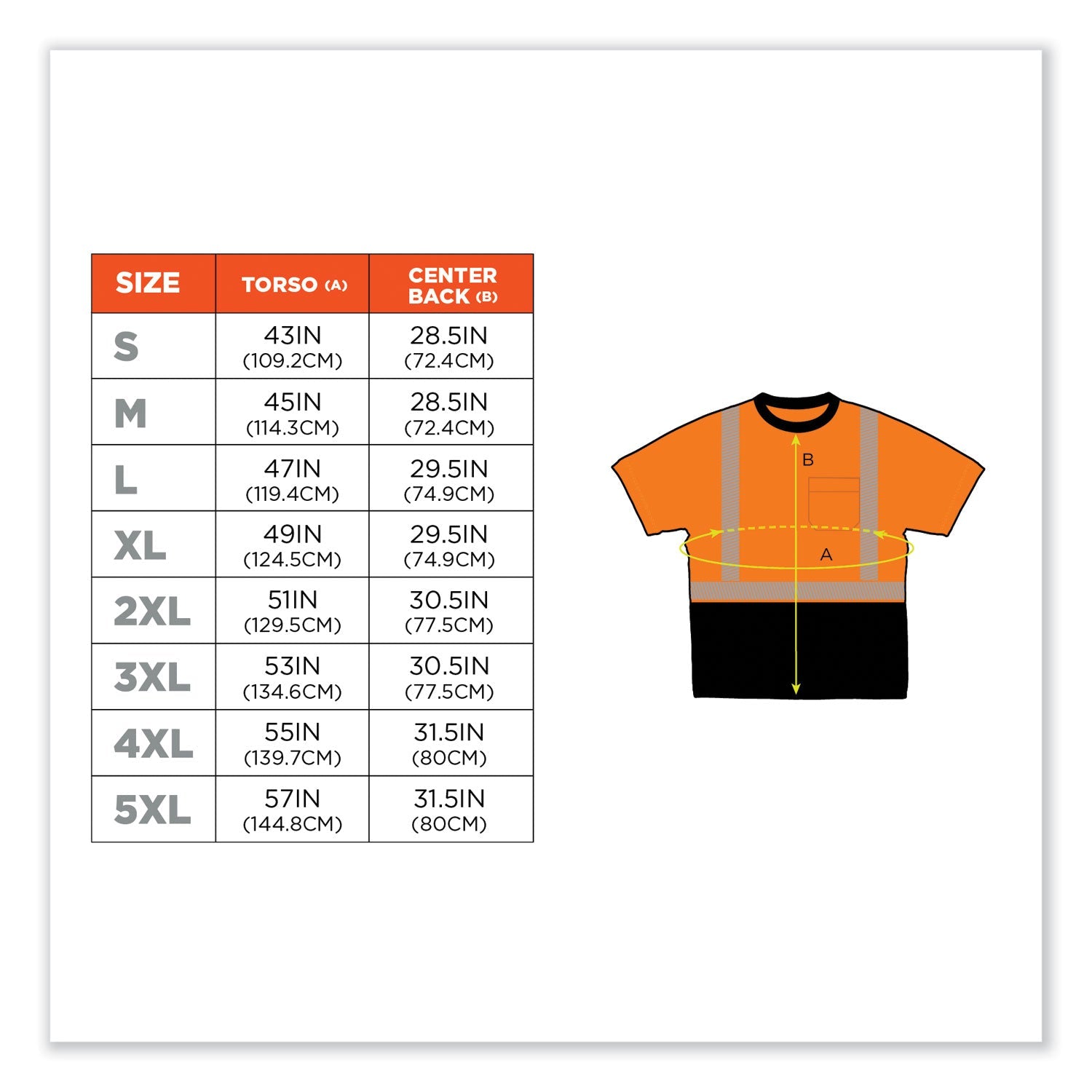 ergodyne® GloWear 8280BK Class 2 Performance T-Shirt with Black Bottom, Polyester, Large, Orange