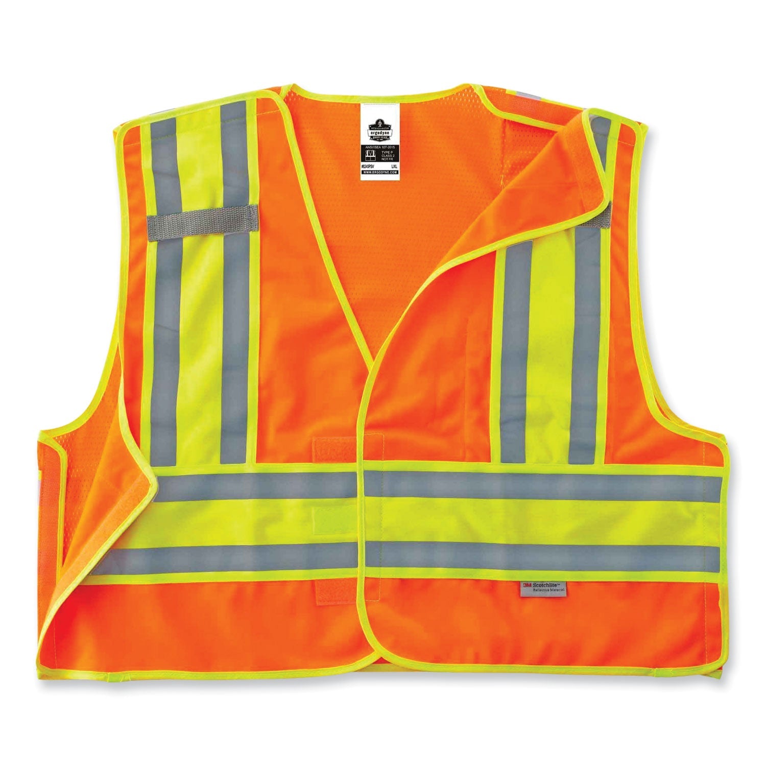 ergodyne® GloWear 8245PSV Class 2 Public Safety Vest, Polyester, Small/Medium, Orange