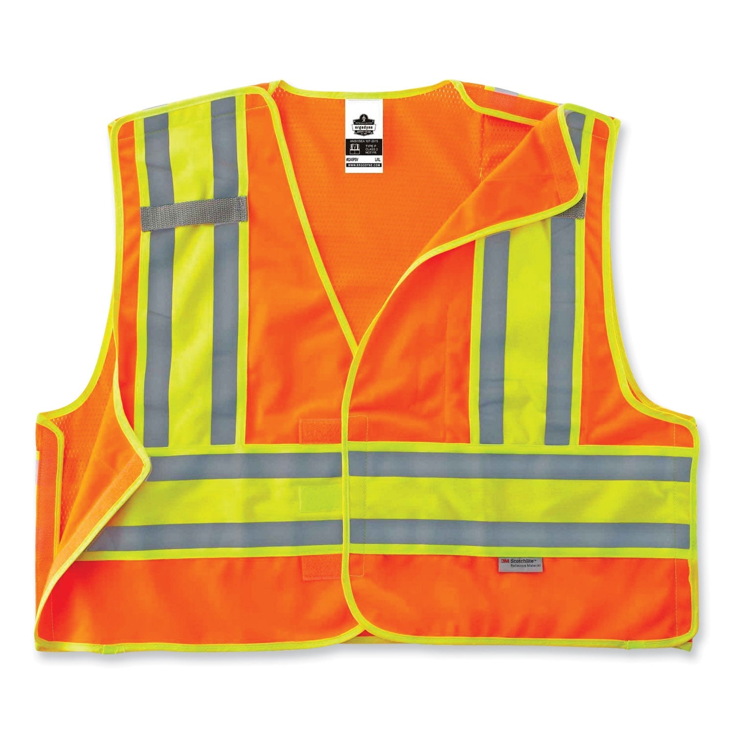 ergodyne® GloWear 8245PSV Class 2 Public Safety Vest, Polyester, 4X-Large/5X-Large, Orange