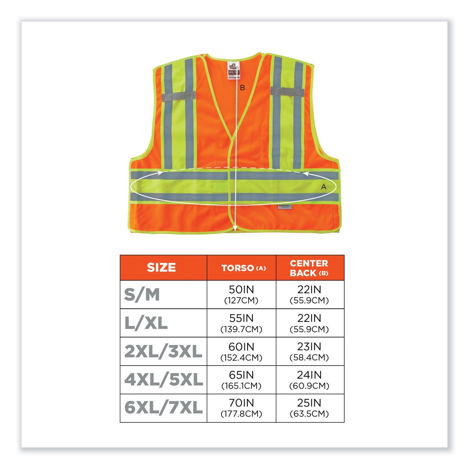 ergodyne® GloWear 8245PSV Class 2 Public Safety Vest, Polyester, 6X-Large/7X-Large, Orange