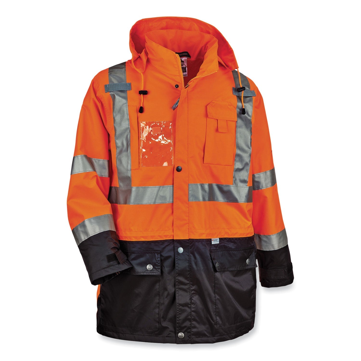 ergodyne® GloWear 8386 Class 3 Hi-Vis Outer Shell Jacket, Polyester, Large, Orange