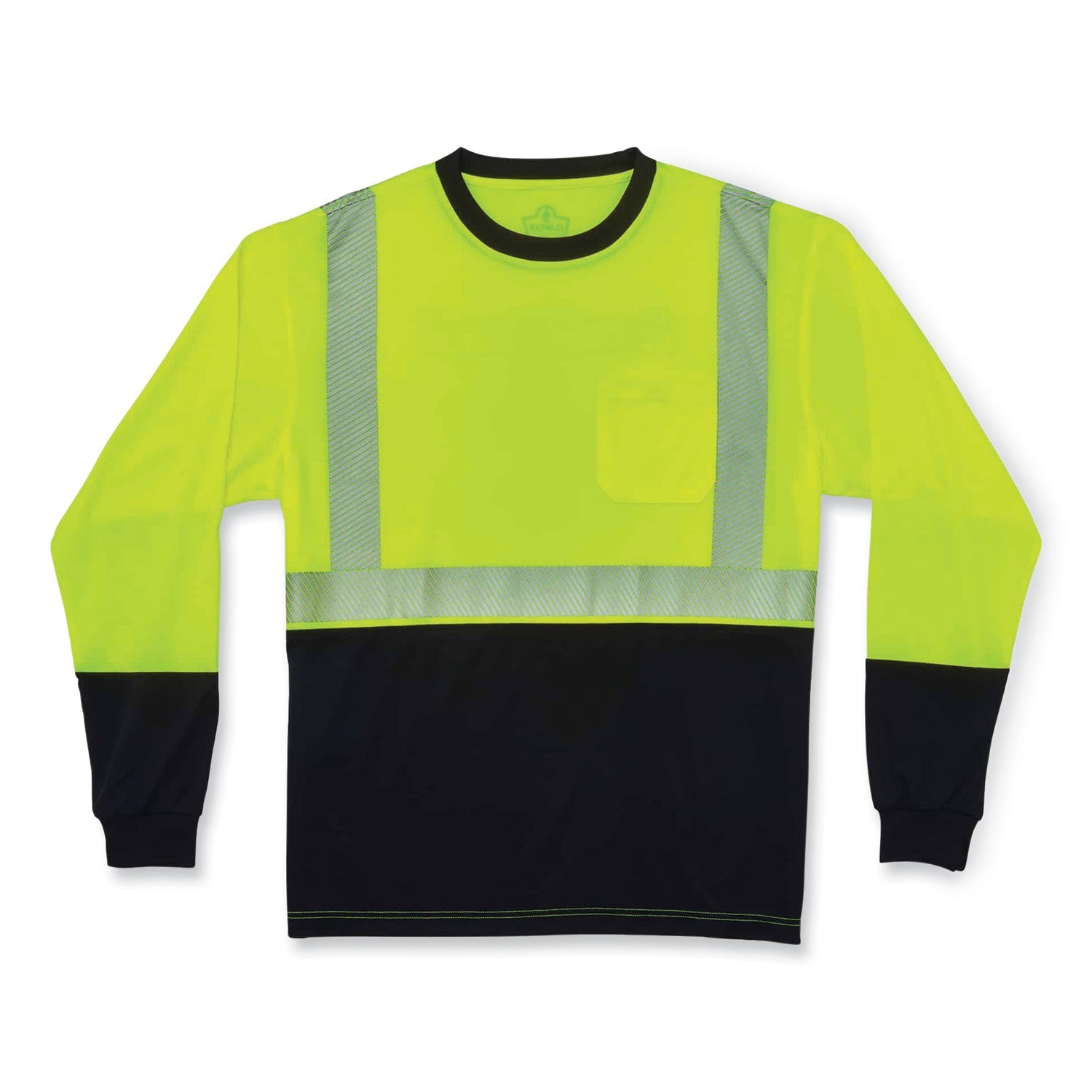 ergodyne® GloWear 8281BK Class 2 Long Sleeve Shirt with Black Bottom, Polyester, 3X-Large, Lime