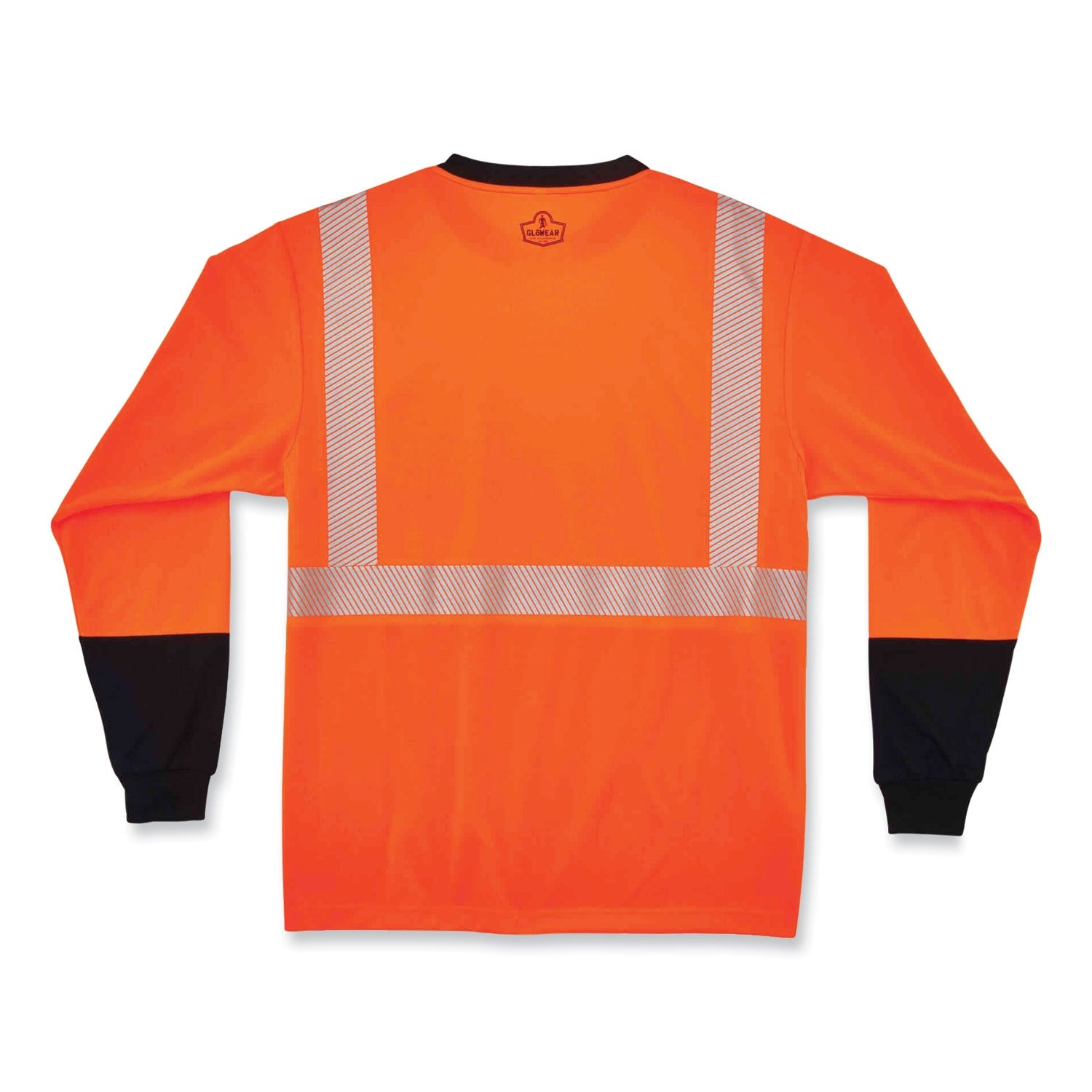 ergodyne® GloWear 8281BK Class 2 Long Sleeve Shirt with Black Bottom, Polyester, 5X-Large, Orange