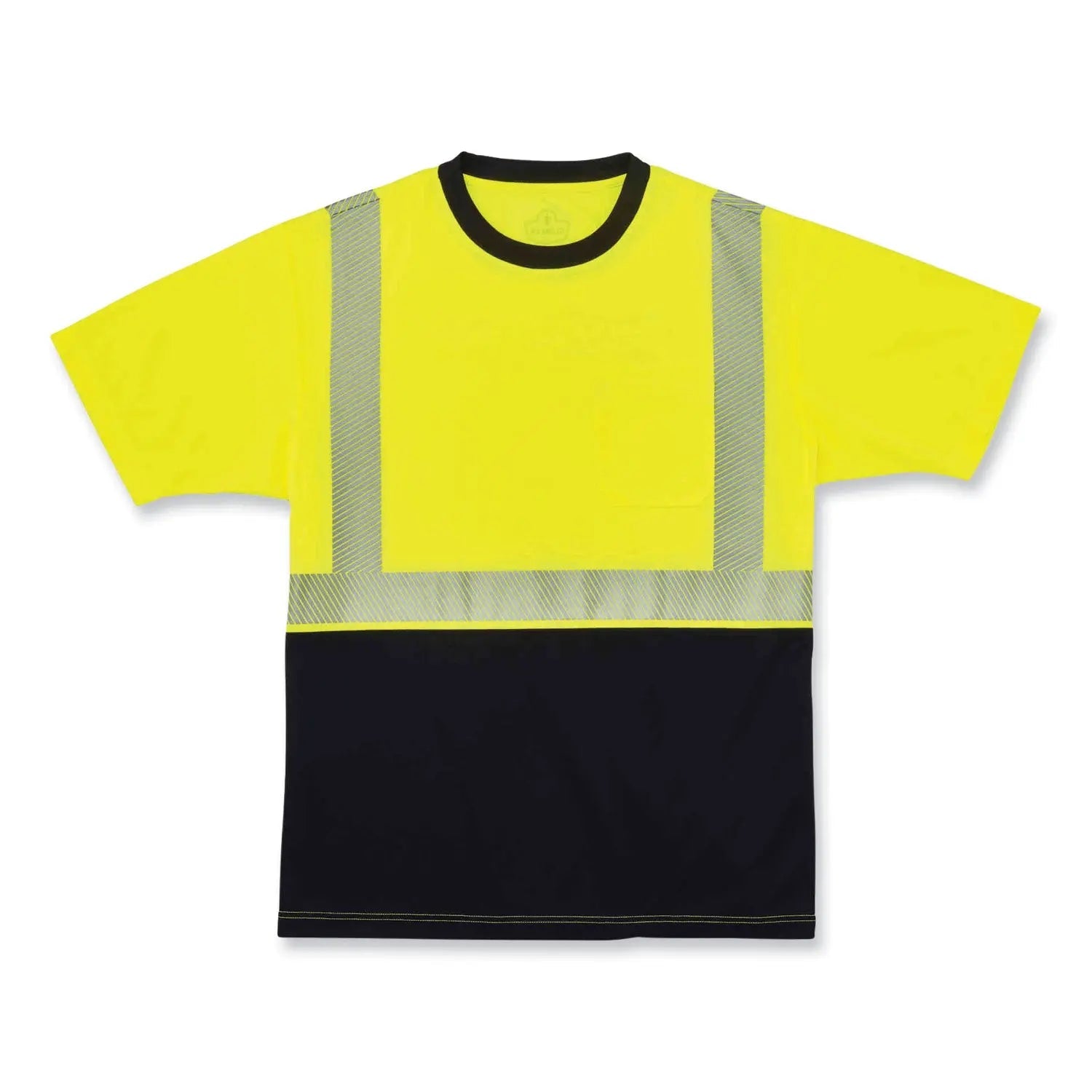 ergodyne® GloWear 8280BK Class 2 Performance T-Shirt with Black Bottom, Polyester, 2X-Large, Lime