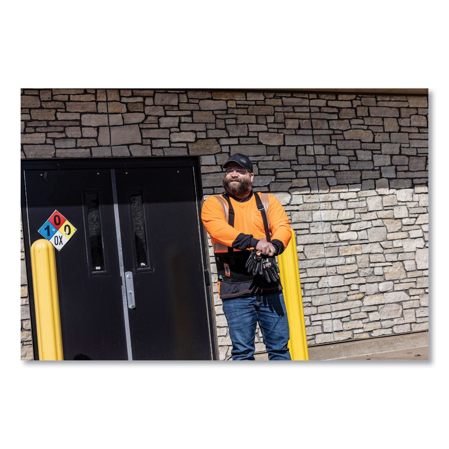 ergodyne® GloWear 8281BK Class 2 Long Sleeve Shirt with Black Bottom, Polyester, 5X-Large, Orange