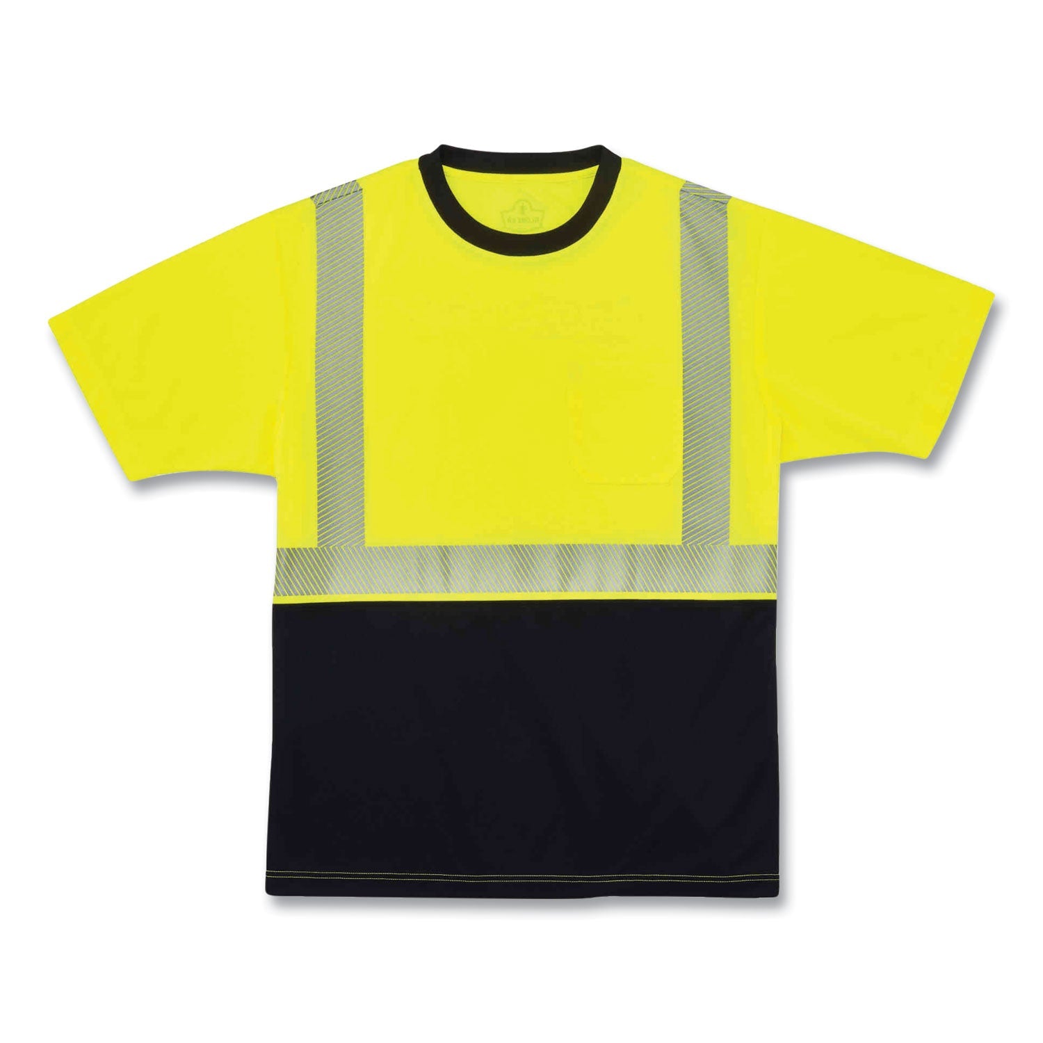ergodyne® GloWear 8280BK Class 2 Performance T-Shirt with Black Bottom, Polyester, 4X-Large, Lime
