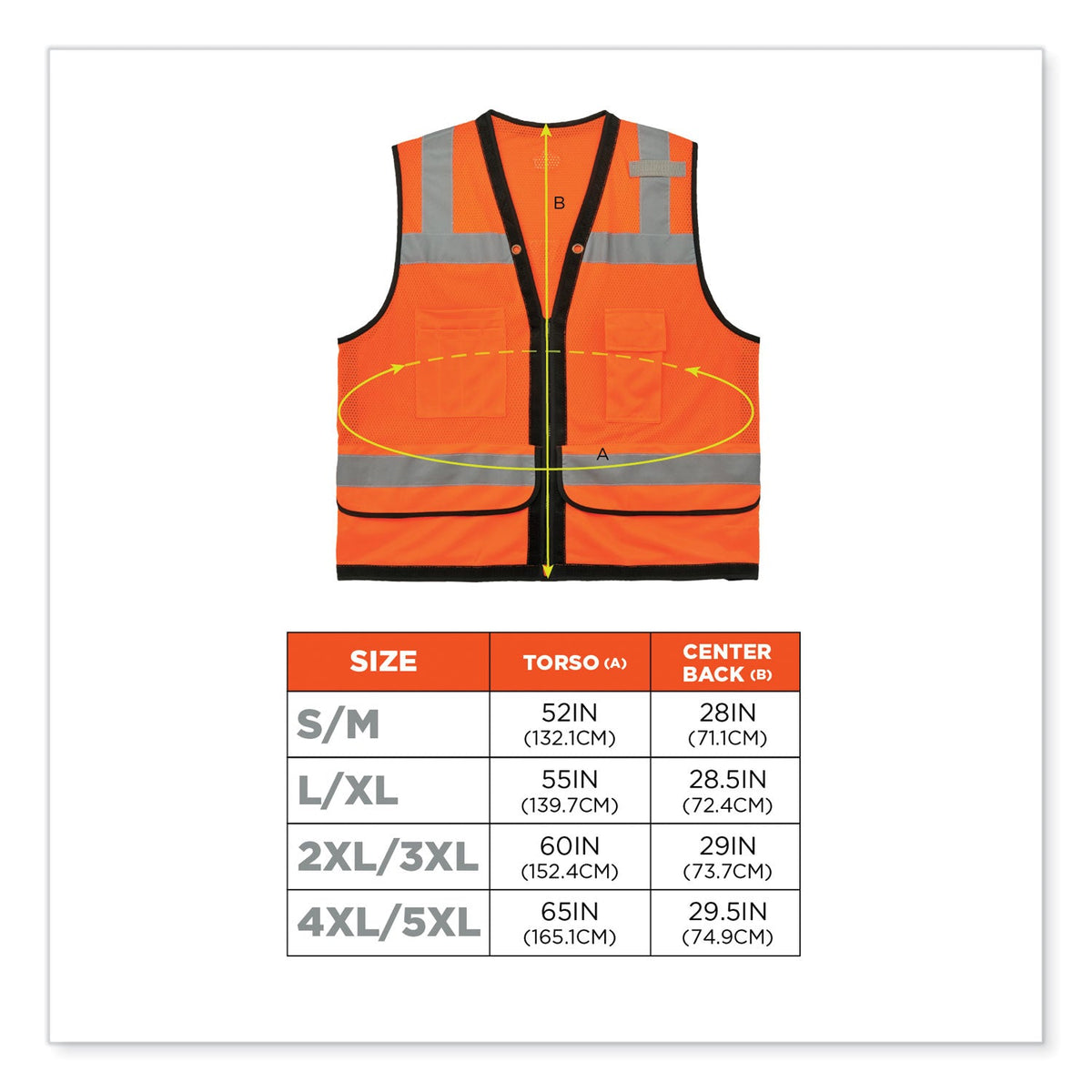 ergodyne® GloWear 8253HDZ Class 2 Heavy-Duty Mesh Surveyors Vest, Polyester, Large/X-Large, Orange
