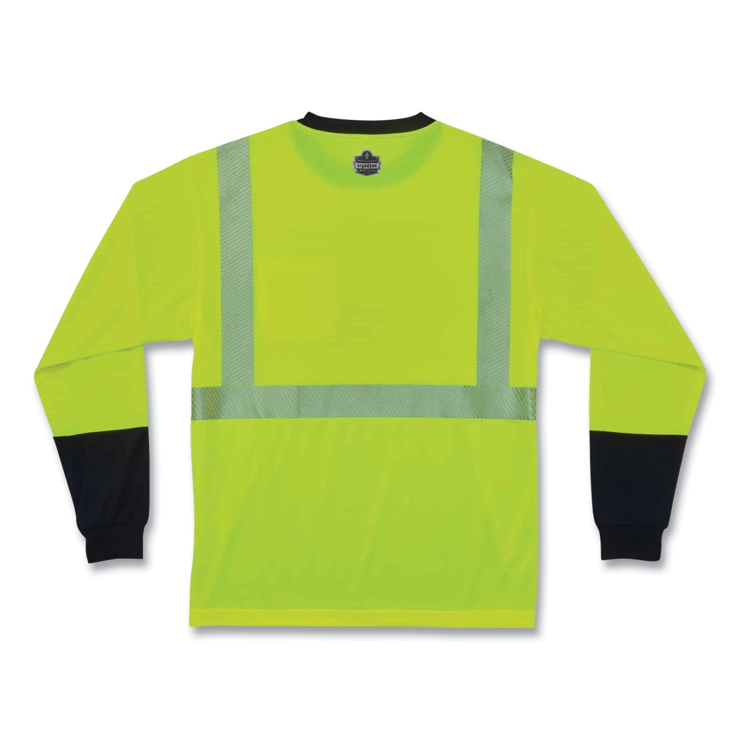 ergodyne® GloWear 8281BK Class 2 Long Sleeve Shirt with Black Bottom, Polyester, Medium, Lime