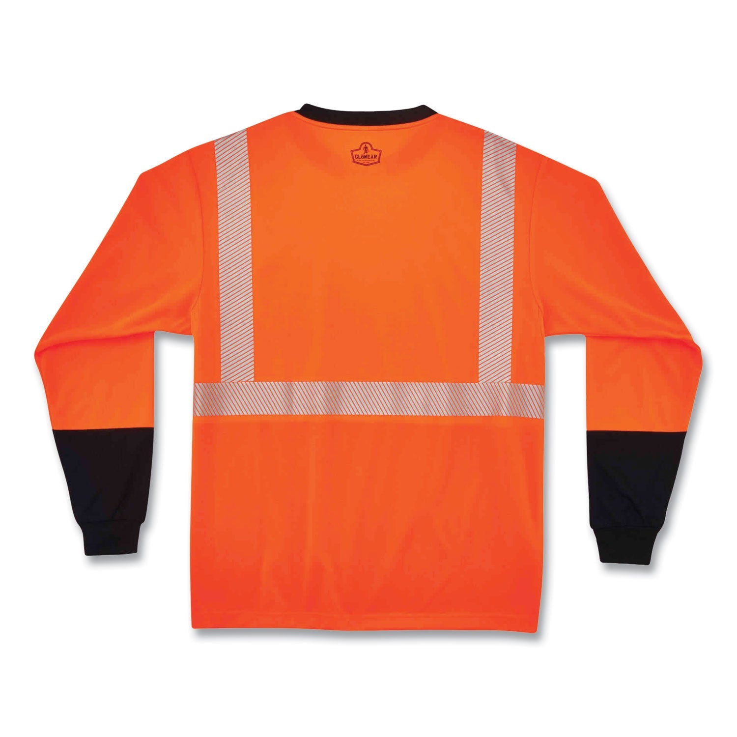 ergodyne® GloWear 8281BK Class 2 Long Sleeve Shirt with Black Bottom, Polyester, Small, Orange