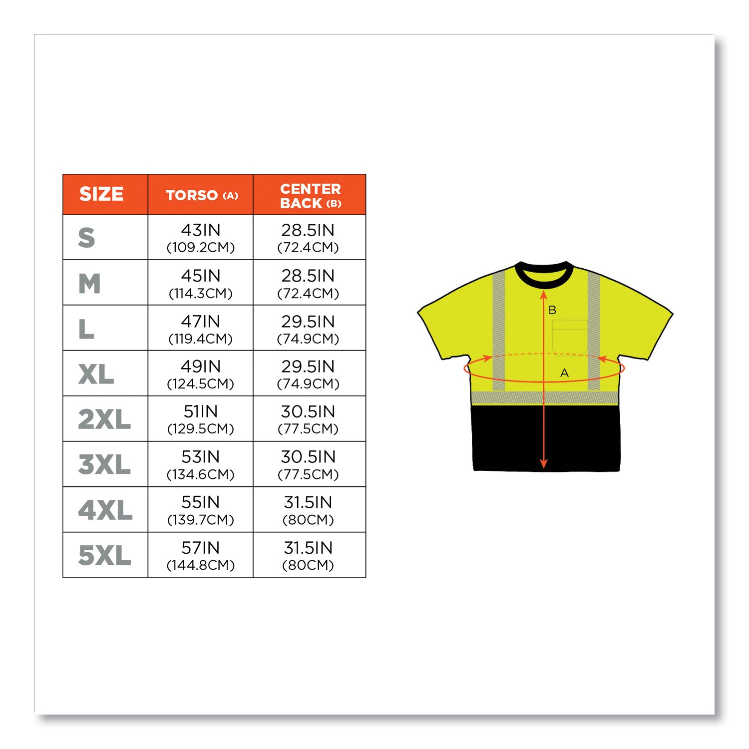 ergodyne® GloWear 8280BK Class 2 Performance T-Shirt with Black Bottom, Polyester, 5X-Large, Lime