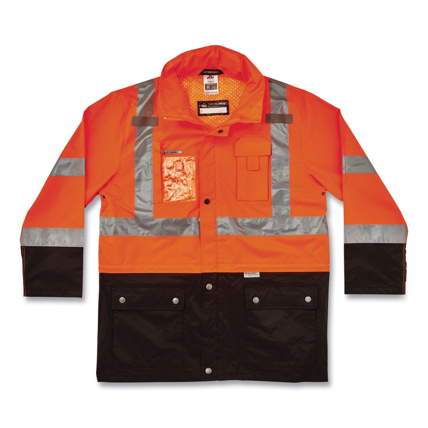 ergodyne® GloWear 8386 Class 3 Hi-Vis Outer Shell Jacket, Polyester, 4X-Large, Orange