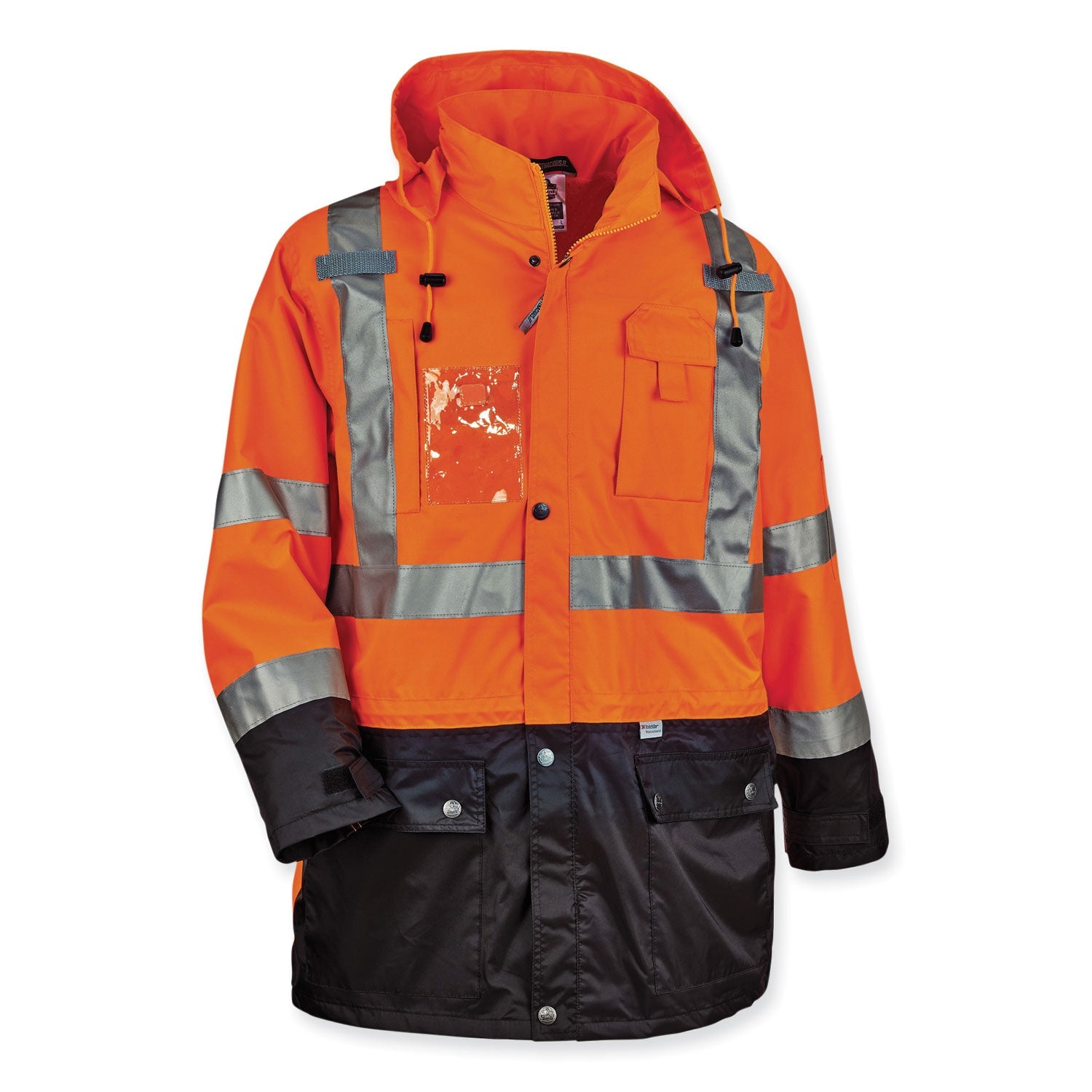 ergodyne® GloWear 8386 Class 3 Hi-Vis Outer Shell Jacket, Polyester, Small, Orange