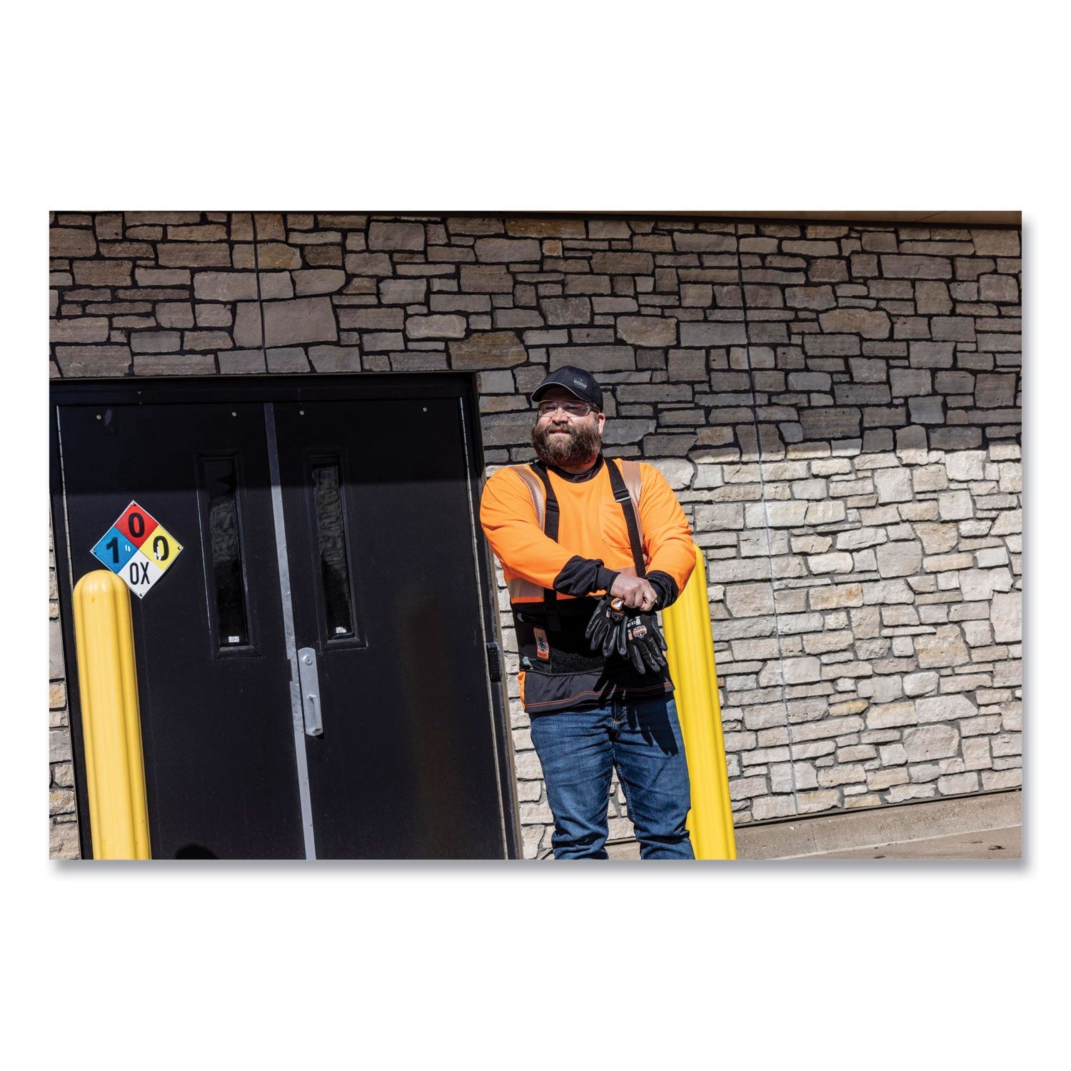 ergodyne® GloWear 8281BK Class 2 Long Sleeve Shirt with Black Bottom, Polyester, 2X-Large, Orange