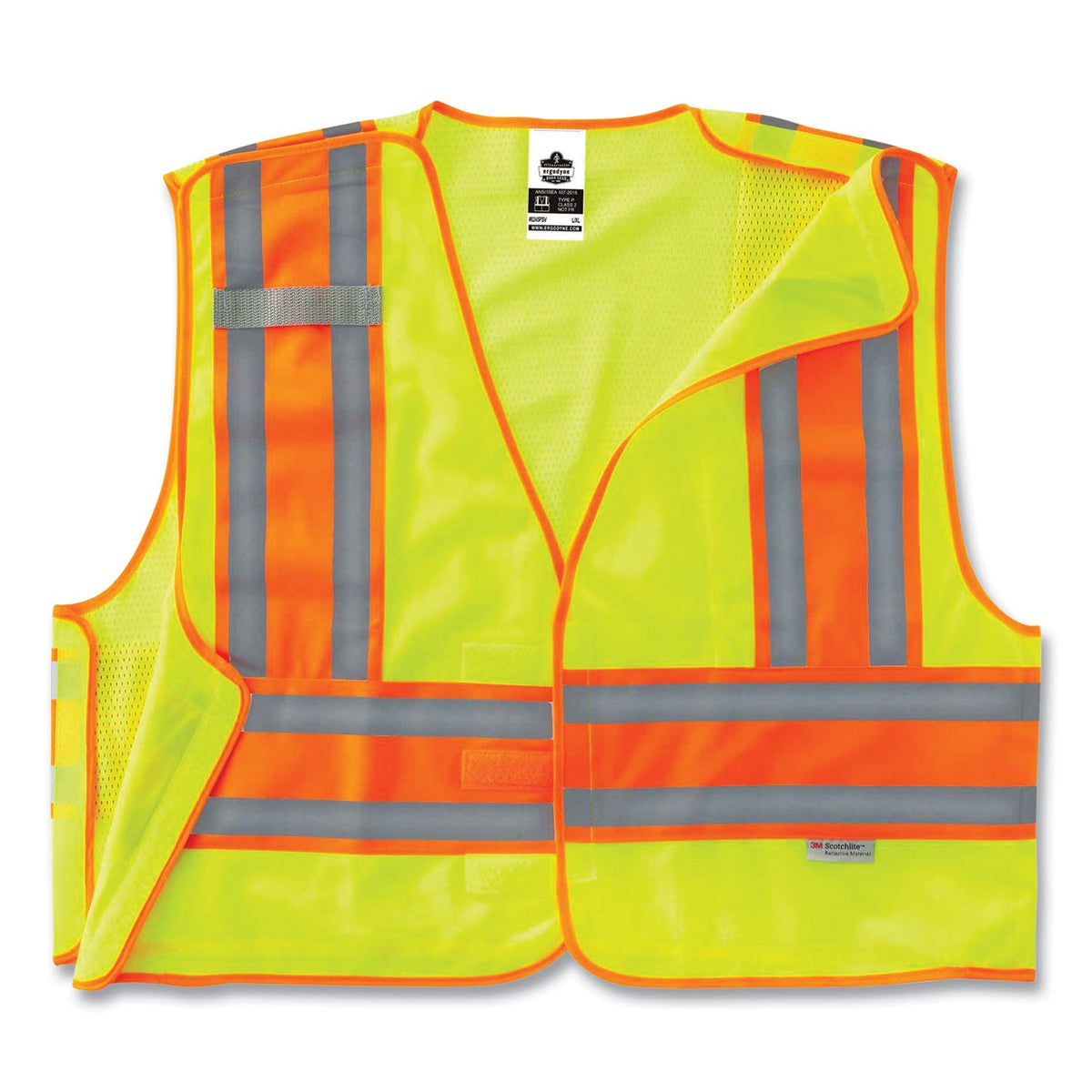 ergodyne® GloWear 8245PSV Class 2 Public Safety Vest, Polyester, 4X-Large/5X-Large, Lime