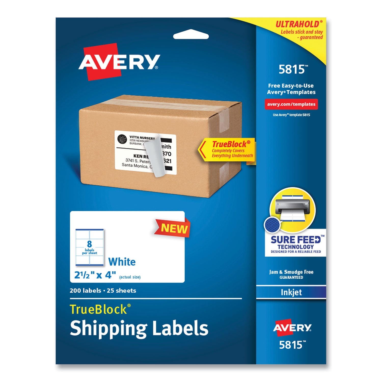 Shipping Labels with TrueBlock | Inkjet | 200/pk