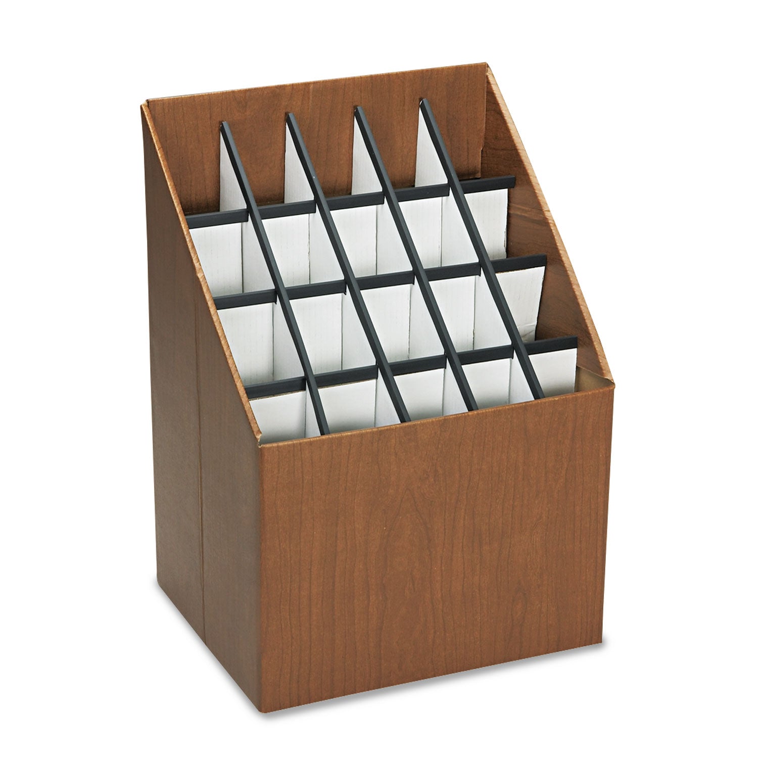 Safco® Corrugated Roll Files, 20 Compartments, 15w X 12d X 22h, Woodgrain