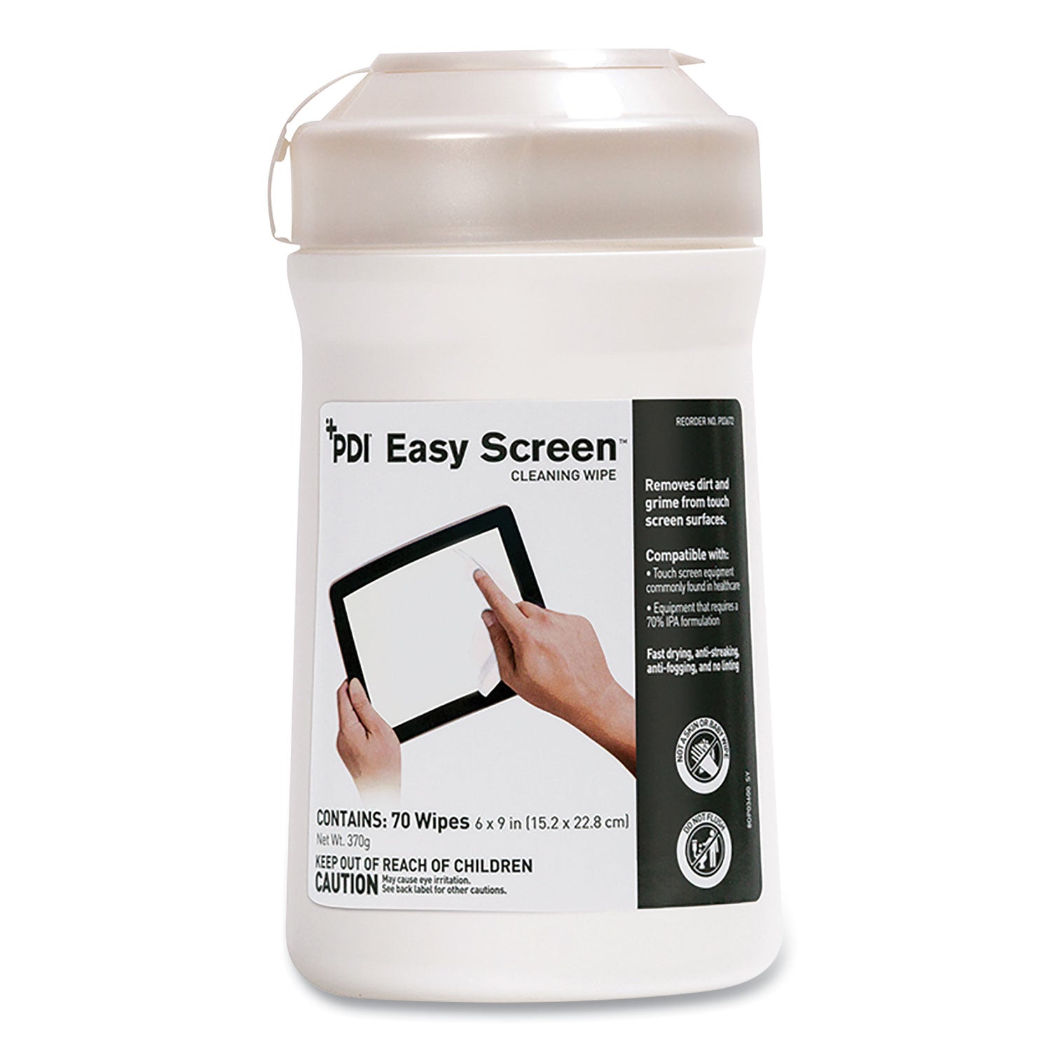 Sani Professional® Pdi Easy Screen Cleaning Wipes, 1-Ply, 9 X 6, Unscented, White, 70/pack
