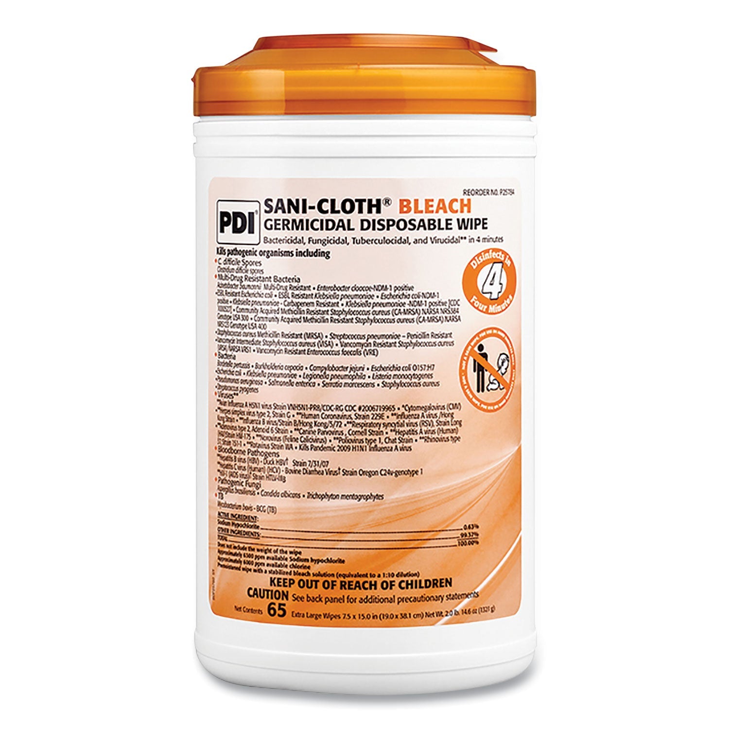 Sani-Cloth Bleach Germicidal Wipes | 65-Pack