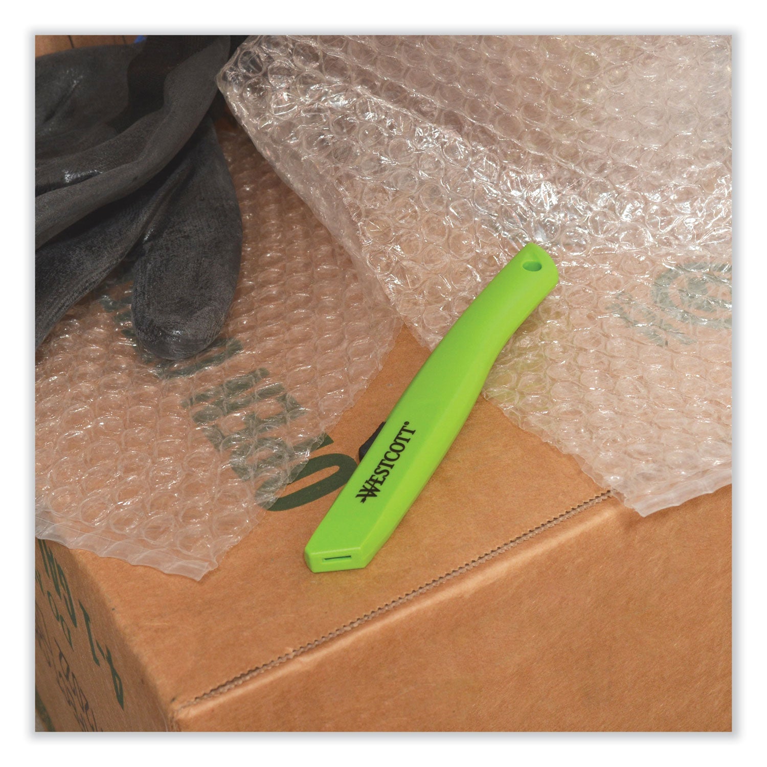 Westcott® Safety Ceramic Blade Box Cutter, 0.5" Blade, 6.15" Plastic Handle, Green - Bloom Skins