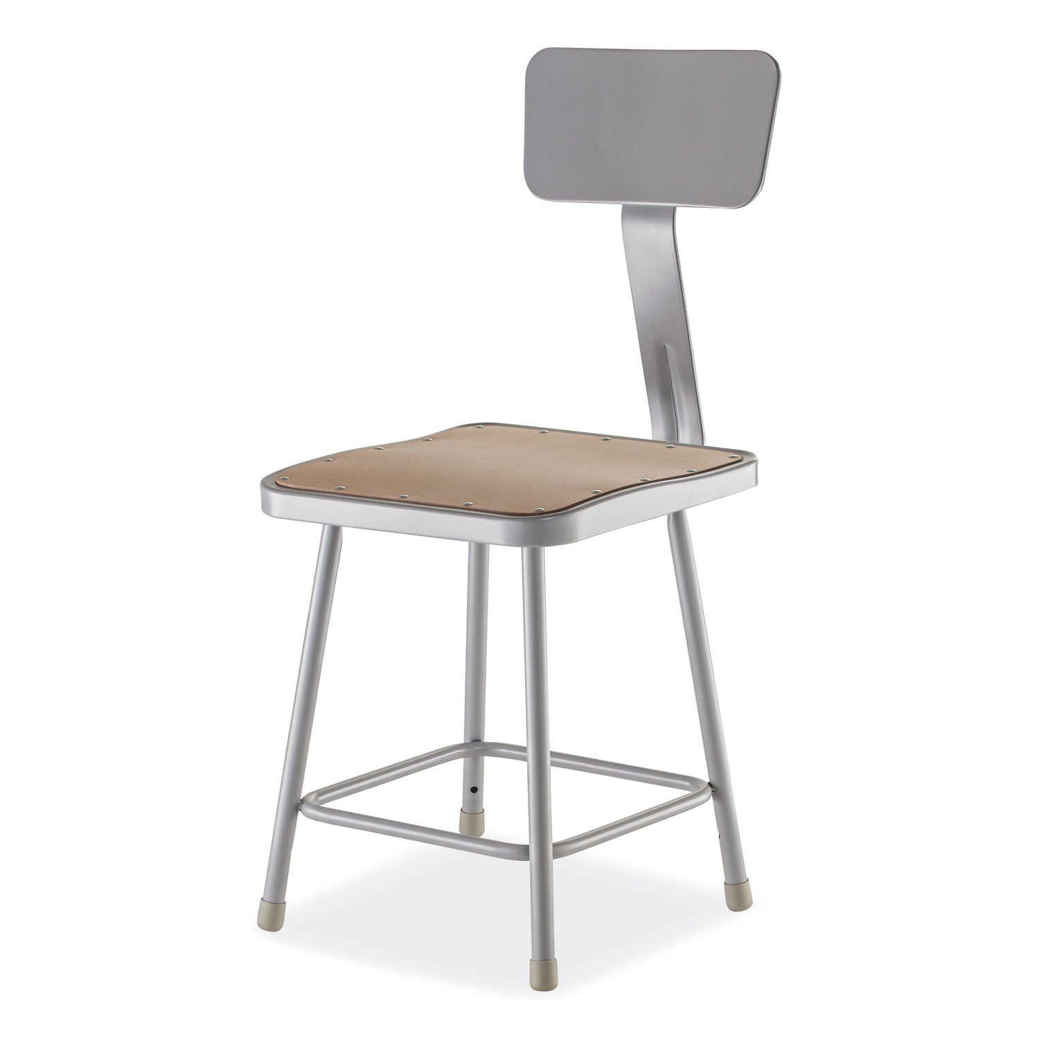 Heavy-Duty Square Seat Stool w/ Backrest | 17.5"