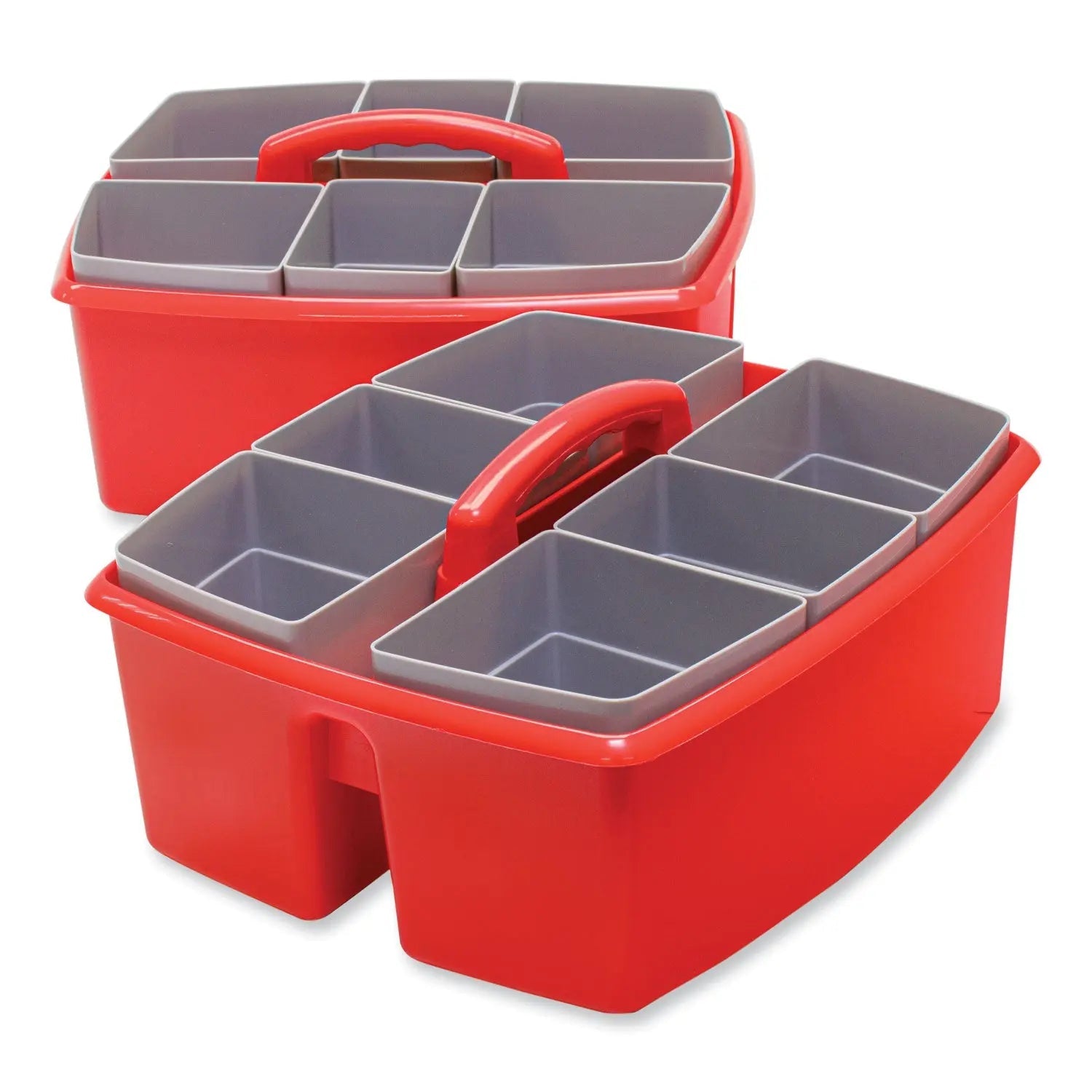 Storex Large Caddy with Sorting Cups, Red, 2/Carton