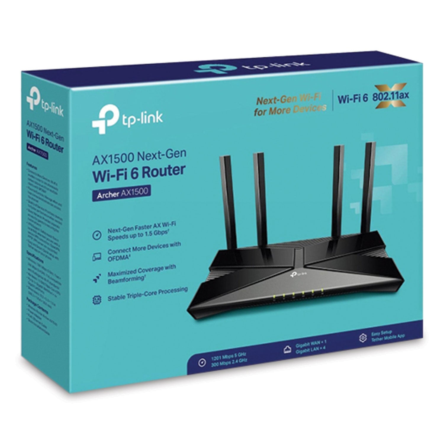 TP-Link Archer AX1500 Wireless and Ethernet Router, 5 Ports, Dual-Band 2.4 GHz/5 GHz - Bloom Skins