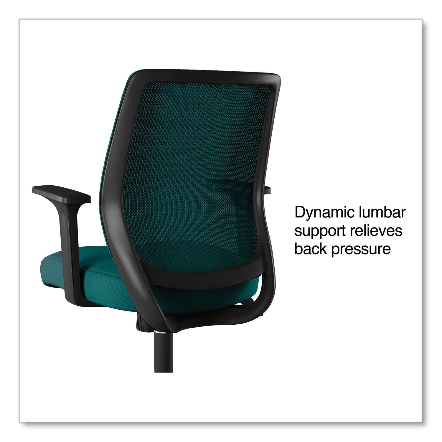 Union & Scale™ Essentials Mesh Back Fabric Task Chair with Arms, Supports Up to 275 lb, Teal Fabric Seat/Mesh Back, Black Base