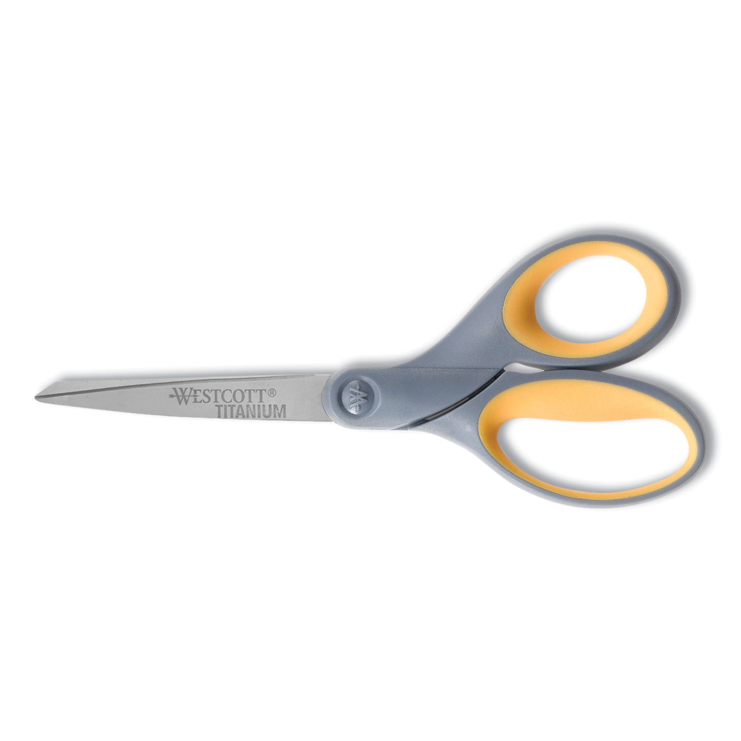 Westcott® Titanium Bonded Scissors, 7" Long, 3" Cut Length, Straight Gray/Yellow Handle