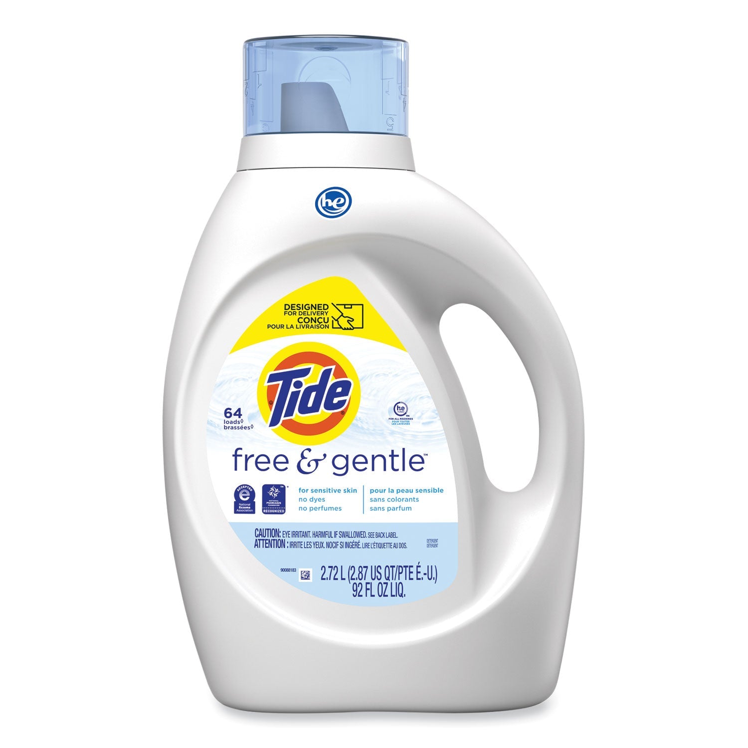 Tide® Free and Gentle Liquid Laundry Detergent, Unscented, 92 oz Bottle