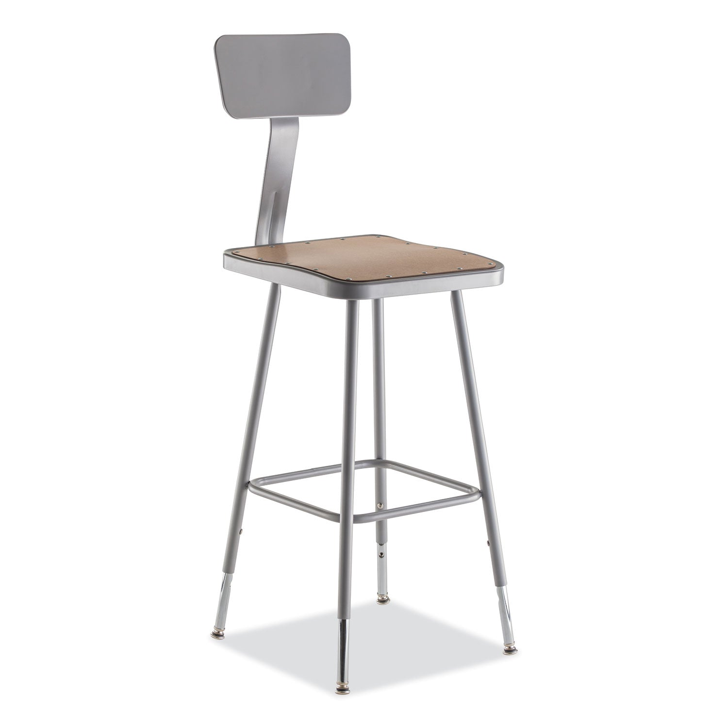 Adj HD Square Seat Stool w/ Back | 23.75"-31.75"