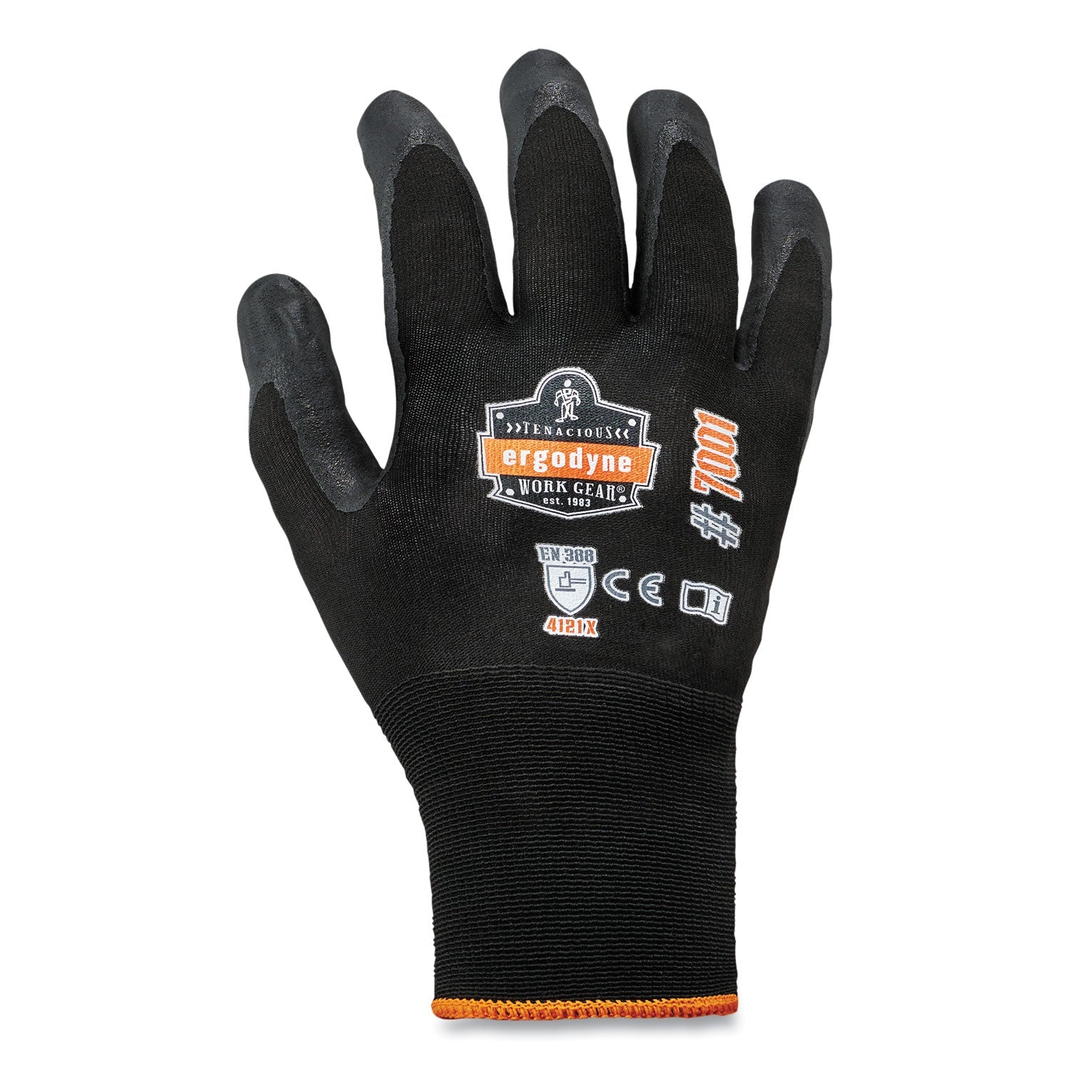 ergodyne® ProFlex 7001 Nitrile-Coated Gloves, Black, 2X-Large, Pair