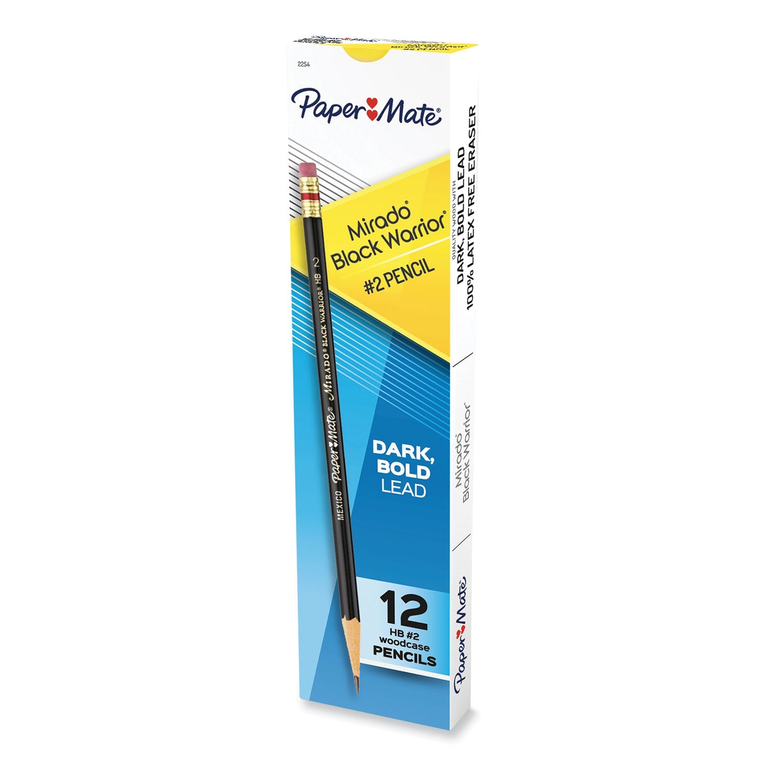 Paper Mate® Mirado Black Warrior Pencil, Hb (#2), Black Lead, Black Matte Barrel, Dozen
