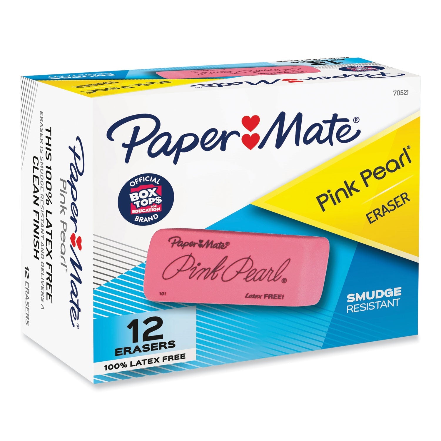 Pink Pearl Eraser | Large, 12/Box, Paper Mate®