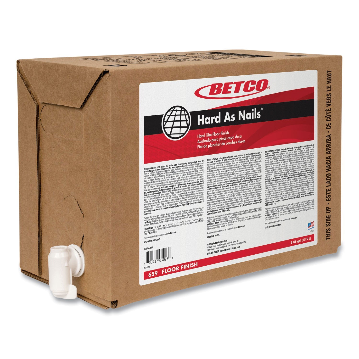 Hard as Nails Floor Finish | Betco® 5gal Bag-in-Bx
