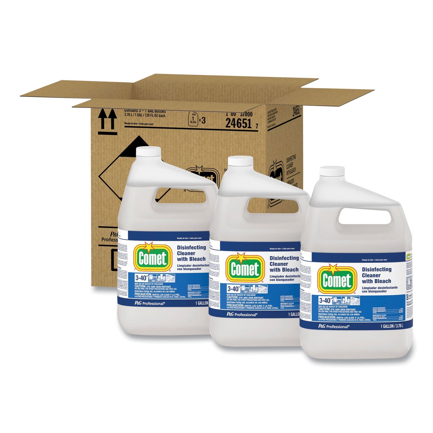 Comet® Disinfecting Cleaner W/bleach, 1 Gal Bottle, 3/carton