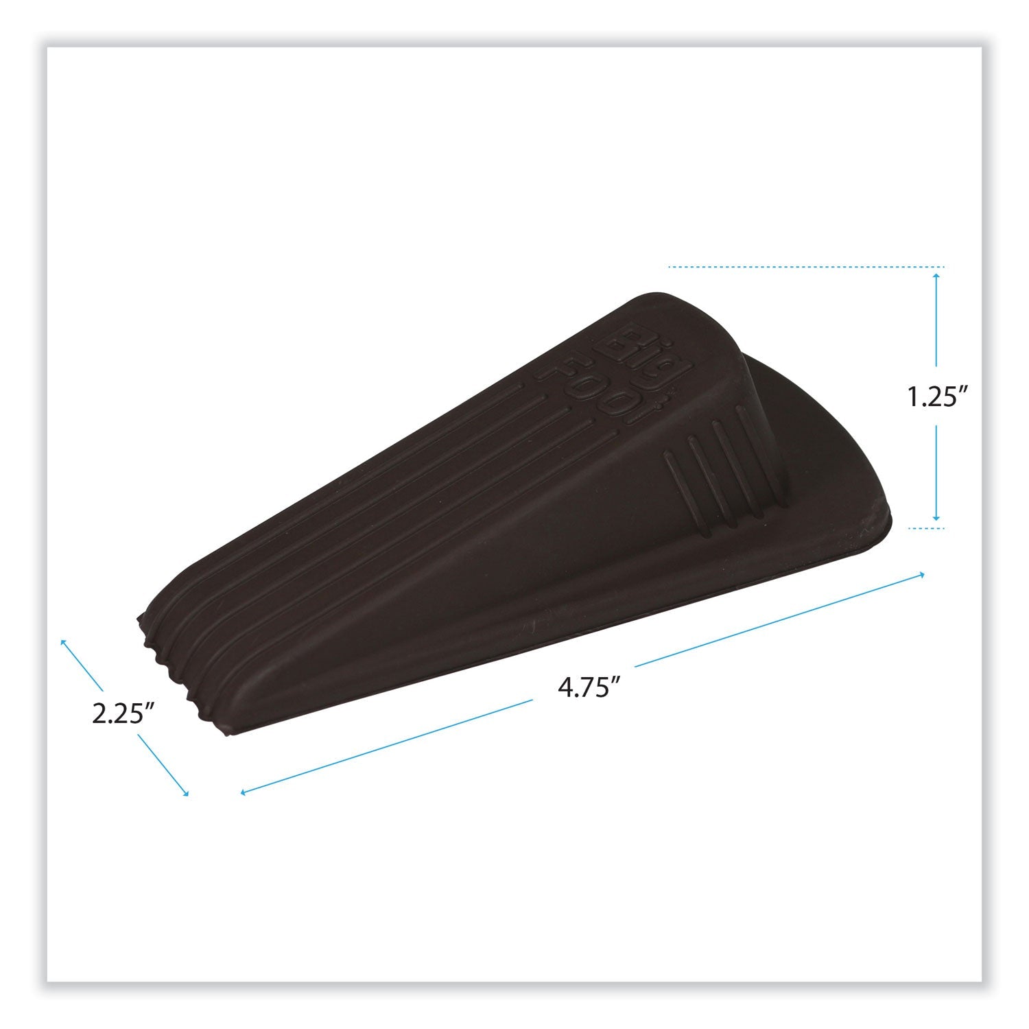 Master Caster® Big Foot Doorstop, No Slip Rubber Wedge, 2.25w X 4.75d X 1.25h, Brown